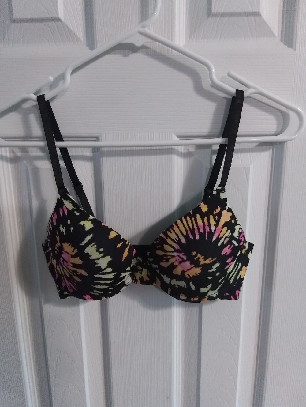 Hurley Black Tie-Dye Print Women's Bra NWOT